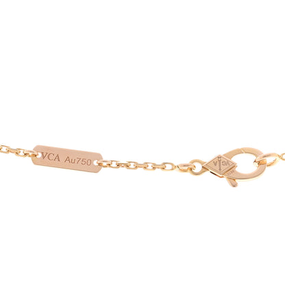 Van Cleef & Arpels 18K Rose Gold Diamond Bulls Eye Vintage Alhambra Pendant Necklace 4 of 5