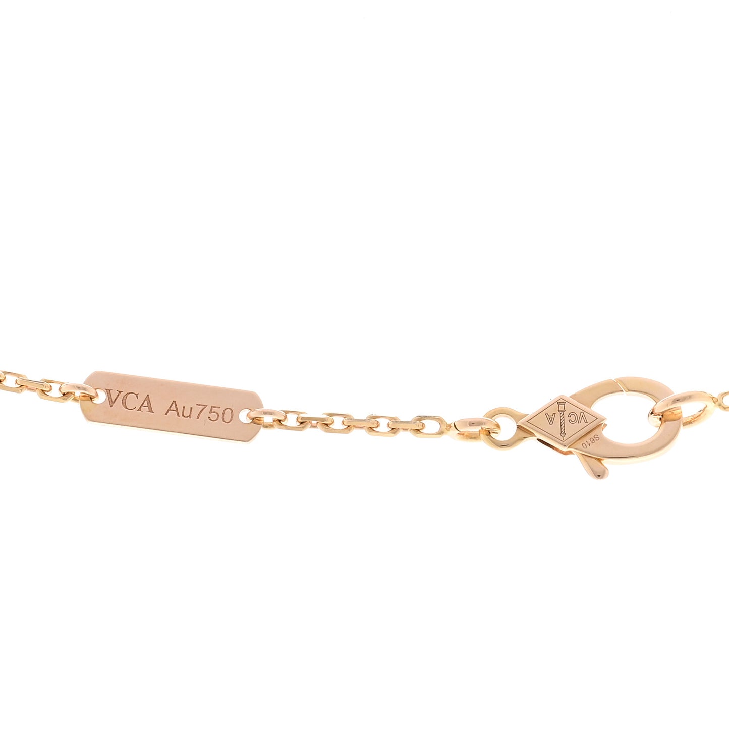 18K Rose Gold Diamond Bulls Eye Vintage Alhambra Pendant Necklace
