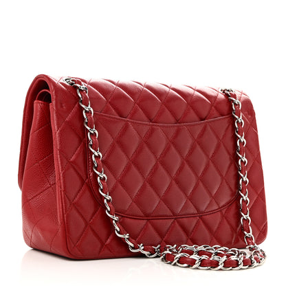 Chanel Caviar Quilted Jumbo Double Flap Dark Red 3 of 10
