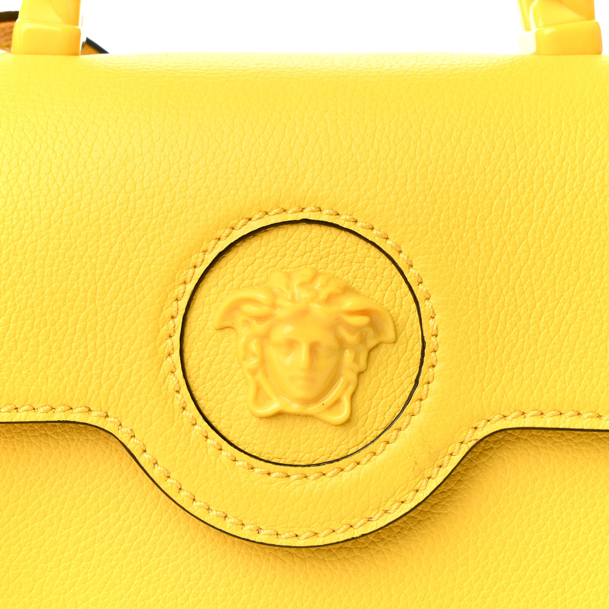 Grained Calfskin Mini La Medusa Bag Yellow