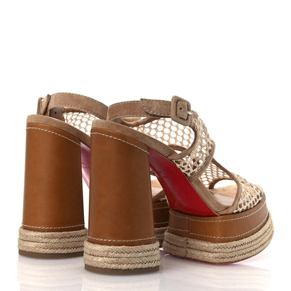 Christian Louboutin Waxed Calfskin Mesh Almeja 130 Espadrilles Pumps 40 Lionne Terra 5 of 12