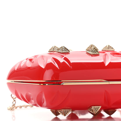 Valentino Garavani Acrylic Rockstud Minaudiere Clutch Red 8 of 9
