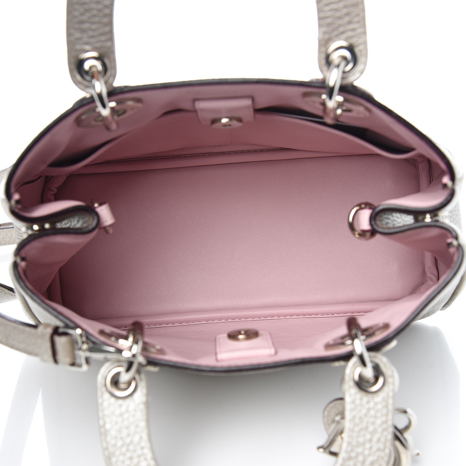 Christian Dior Metallic Bullcalf Small Diorissimo Champagne 5 of 7