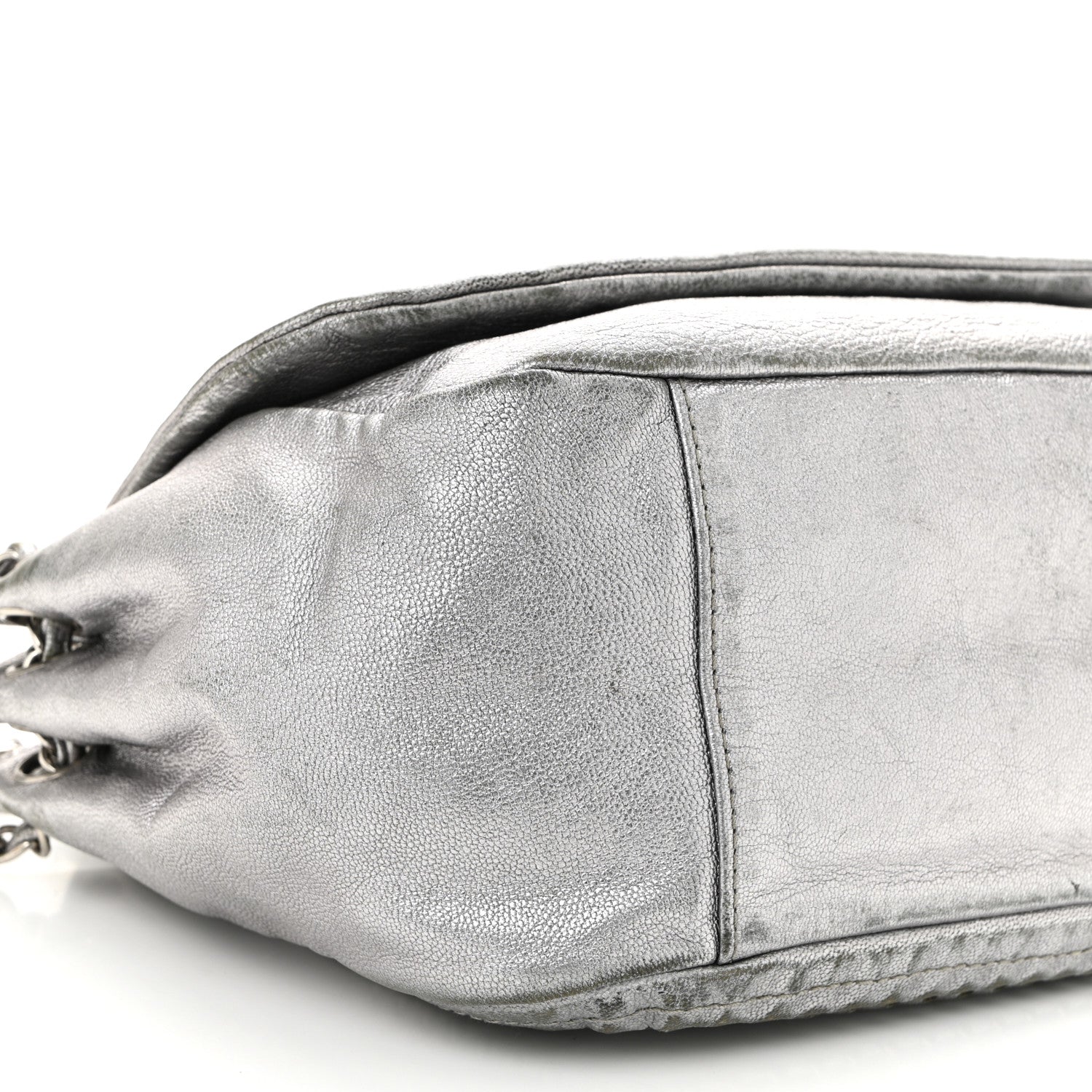 Chanel Metallic Deerskin Luxe Ligne Flap  Silver 9 of 12