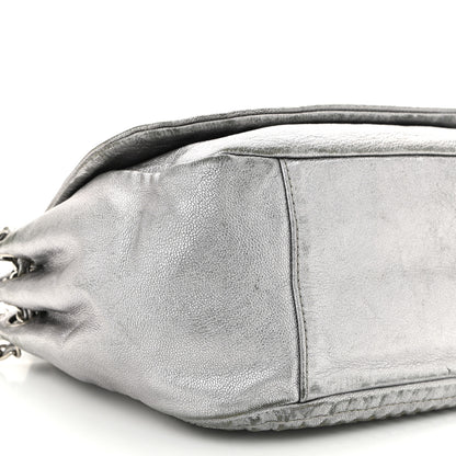 Chanel Metallic Deerskin Luxe Ligne Flap  Silver 9 of 12