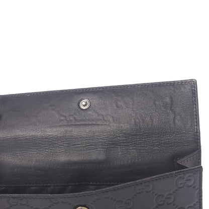 Gucci Guccissima Margaux Calfskin Icon Bar Continental Flap Wallet Black 9 of 15