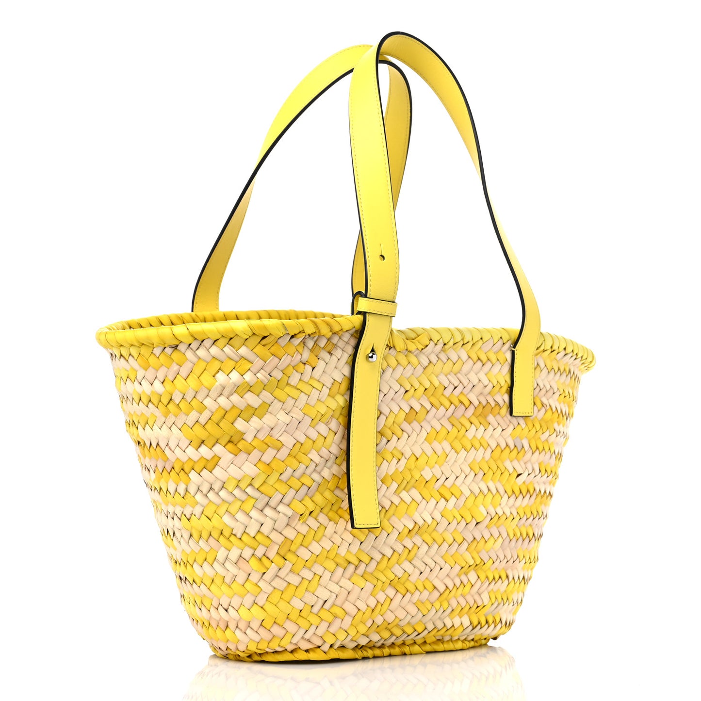 Raffia Basket Tote Bag Natural Yellow
