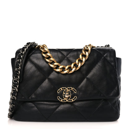 Chanel Lambskin Quilted Large Chanel 19 Flap Black 1 of 9
