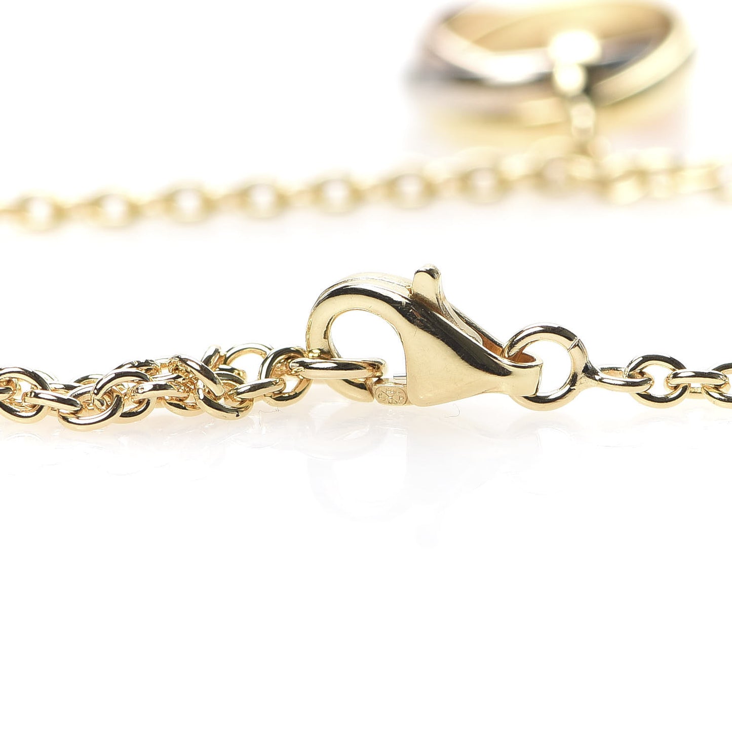 18K Pink Yellow White Gold Trinity Charm Bracelet