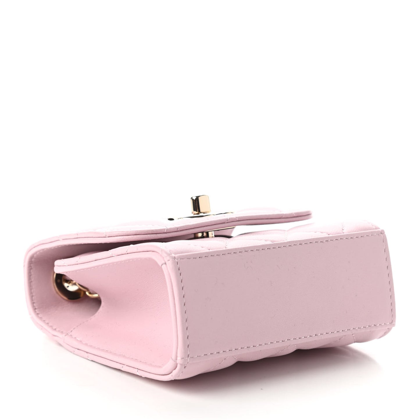 Lambskin Quilted Mini Trendy CC Clutch With Chain Light Pink