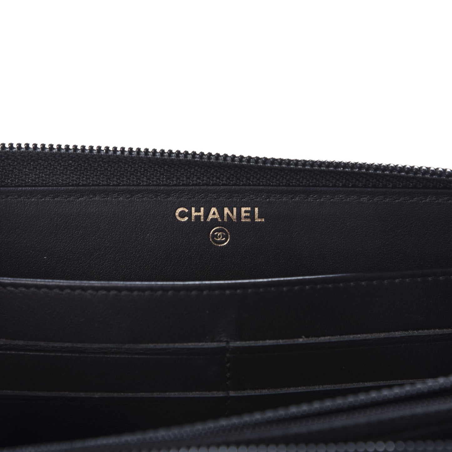 Caviar Quilted Boy Long Zip Around Wallet Black
