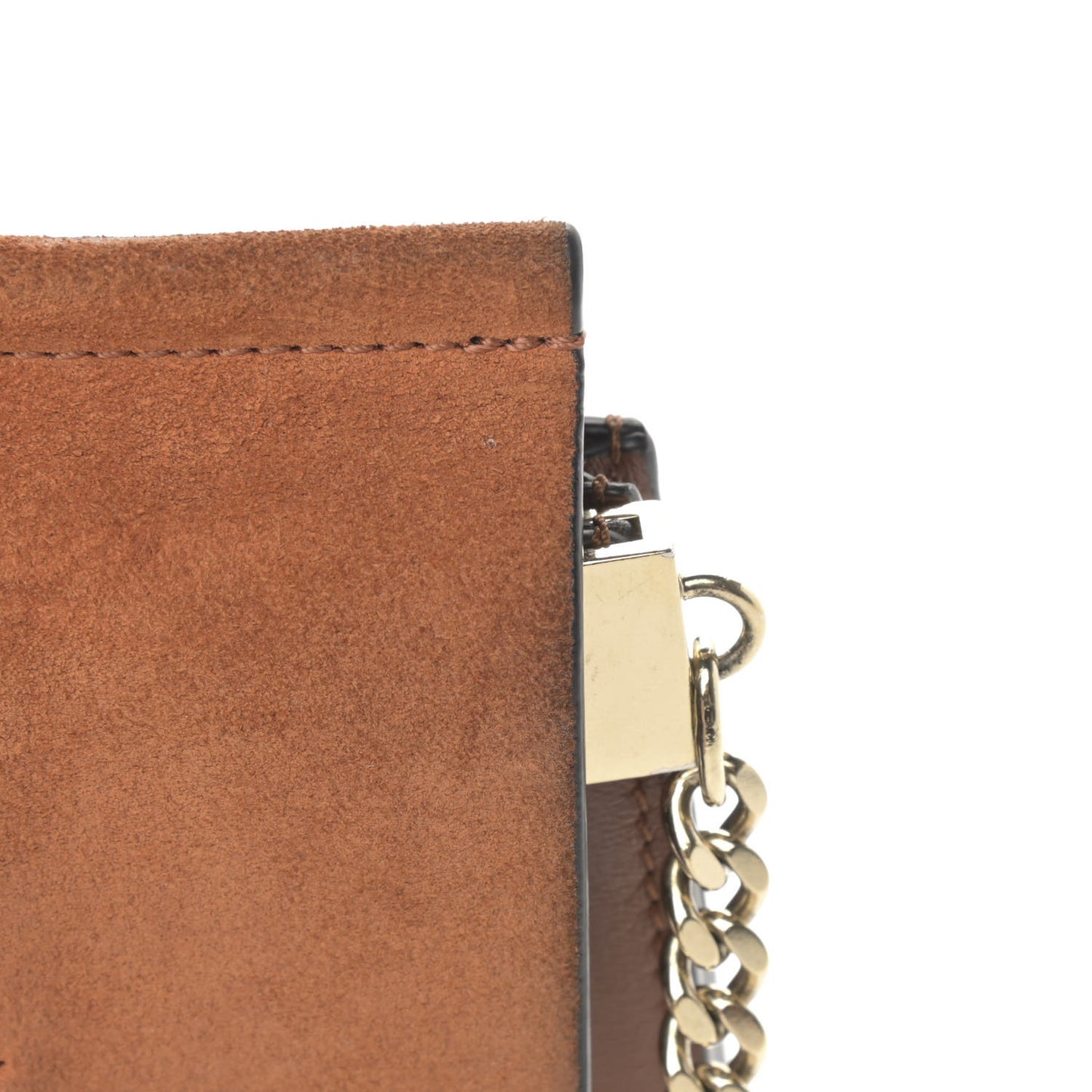 Suede Calfskin Mini Faye Bracelet Bag Tobacco