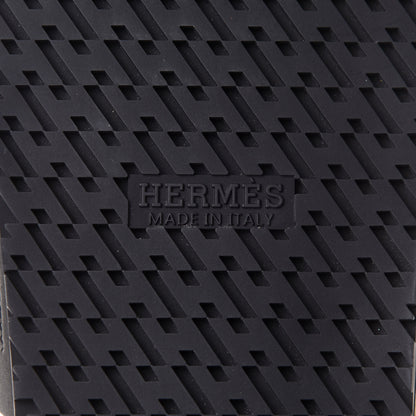 Hermes Calfskin Woolskin Mens Chypre Sandals 42.5 Black Ecru 7 of 10
