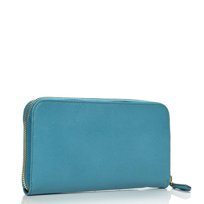 Prada Saffiano Metal Zip Around Wallet Voyage 3 of 9