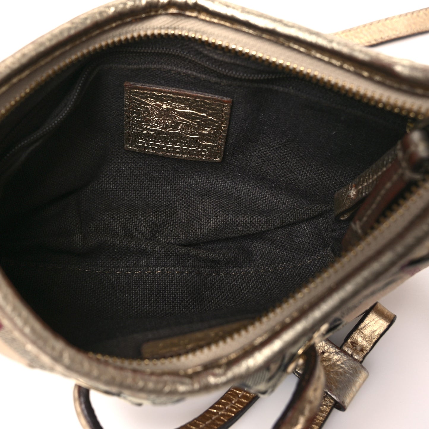 Haymarket Check Perforated Crossbody Gold
