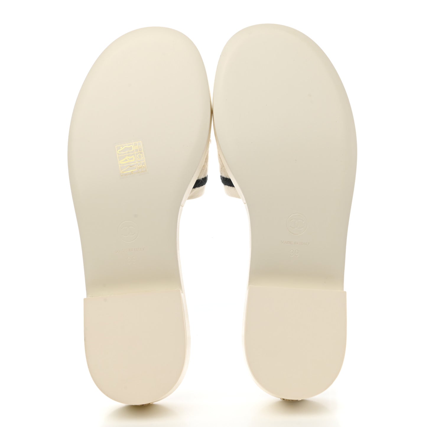 Lambskin Embroidered CC Mule Sandal 39 Ivory Black