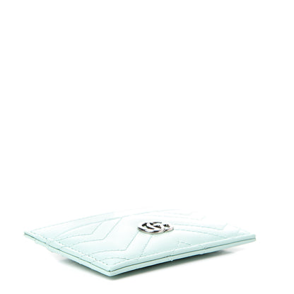 Gucci Calfskin Matelasse GG Marmont Card Holder Water Green 3 of 6