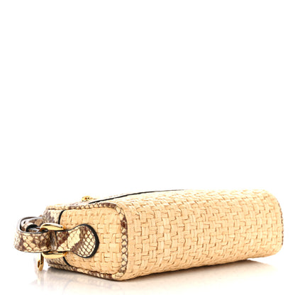 Gucci Raffia Elaphe Mini Ophidia Shoulder Bag Natural Cream Brown 4 of 10