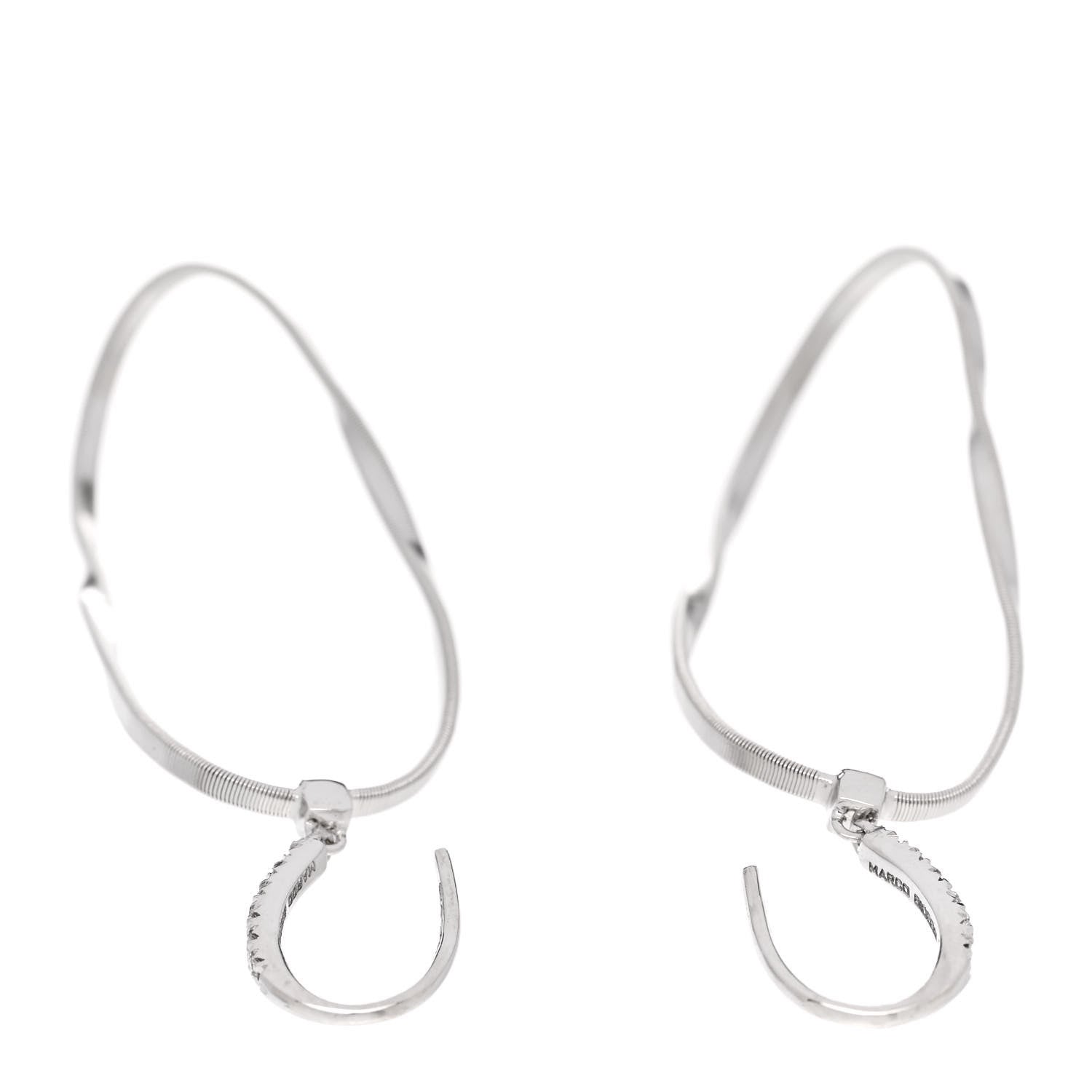 Marco Bicego 18K White Gold Diamond Marrakech Drop Earrings 3 of 4
