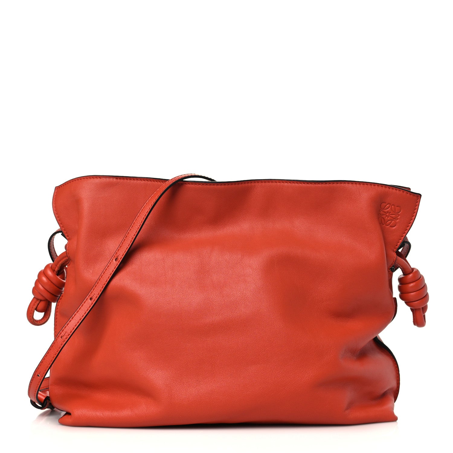 Loewe Calfskin Flamenco Knot Clutch Vermillion 1 of 10