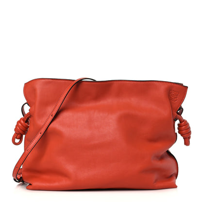 Loewe Calfskin Flamenco Knot Clutch Vermillion 1 of 10