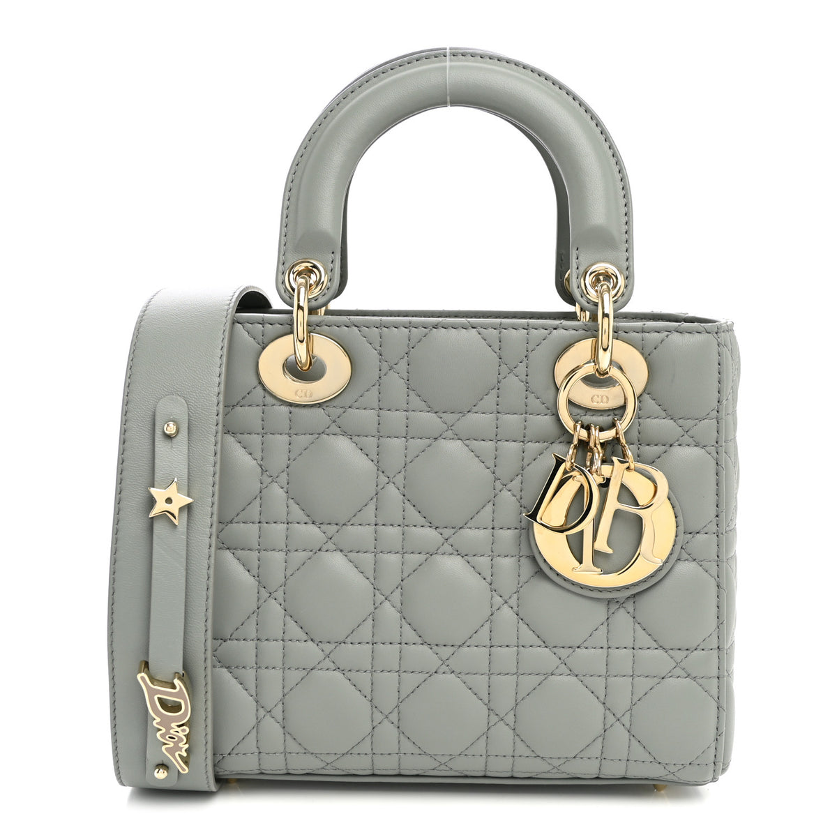 Christian Dior Lambskin Cannage Small My ABCDior Lady Dior Grey 1 of 10