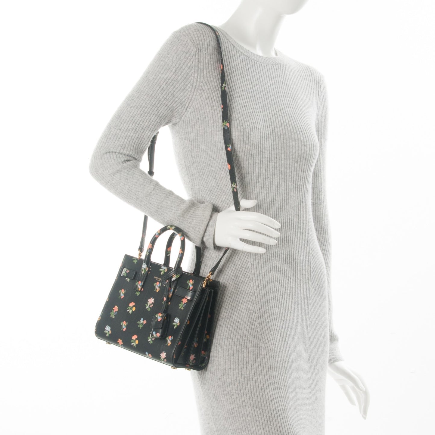 Calfskin Prairie Printed Nano Sac De Jour Black Multicolor