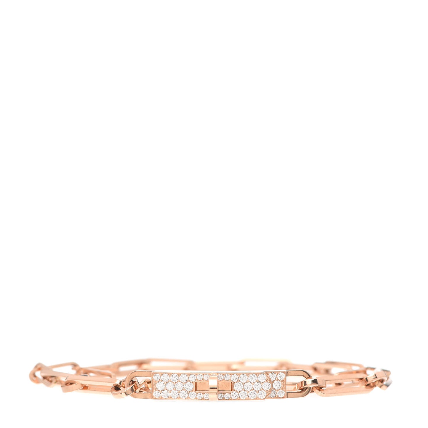 18K Rose Gold Diamond Pave Kelly Chaine Choker Necklace