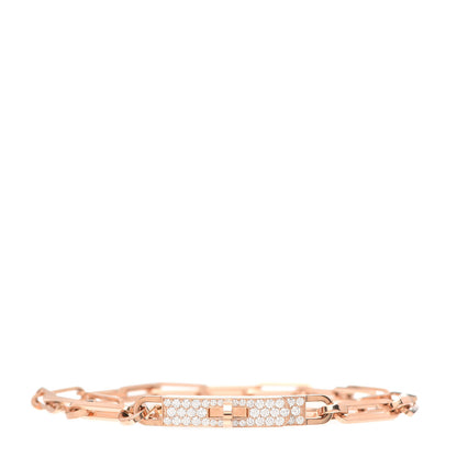 Hermes 18K Rose Gold Diamond Pave Kelly Chaine Choker Necklace 6 of 9
