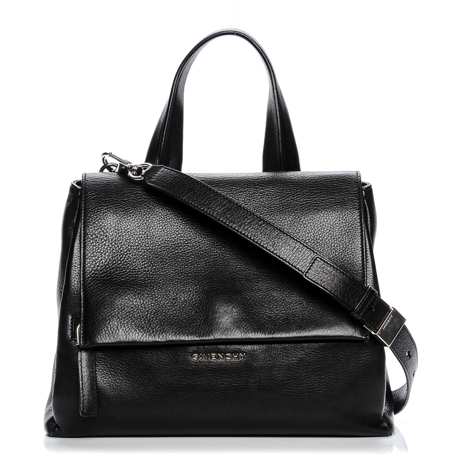 Givenchy Pebbled Calfskin Small Pandora Pure Flap Bag Black 1 of 8