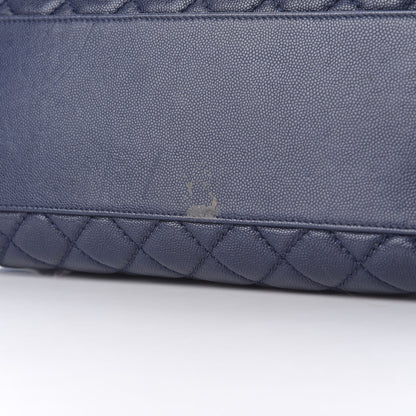 Chanel Caviar Quilted Medium Coco Handle Flap Navy Blue 8 of 9