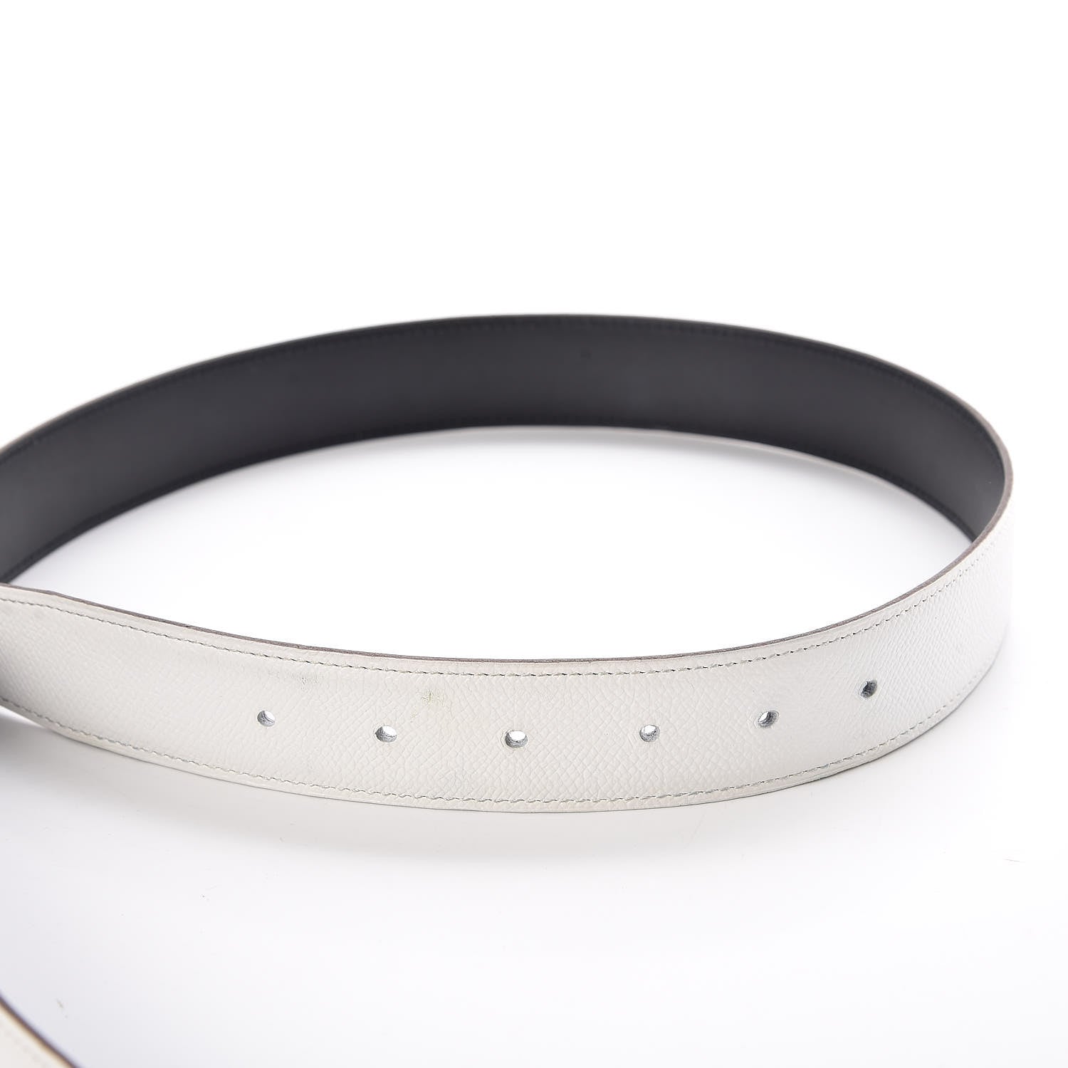 Hermes Chamonix Epsom 32mm H Belt 85 Nior White 6 of 7