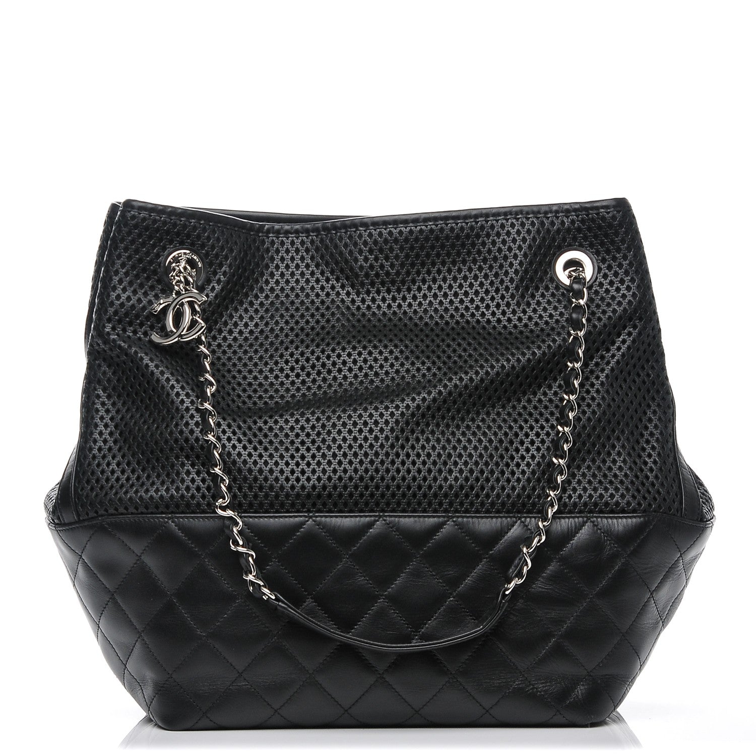 Chanel Calfskin Perforated Up In The Air North South Tote Black 1 of 7