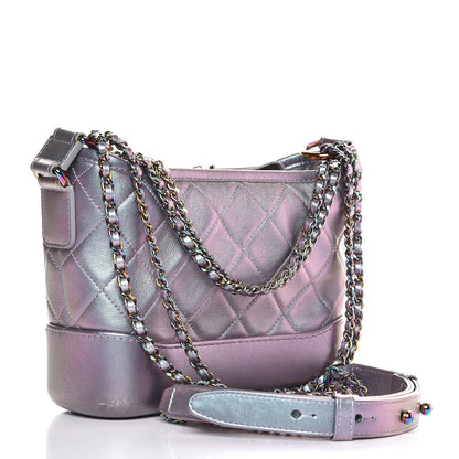 Chanel Iridescent Lambskin Calfskin Quilted Small Gabrielle Hobo Light Purple 4 of 13