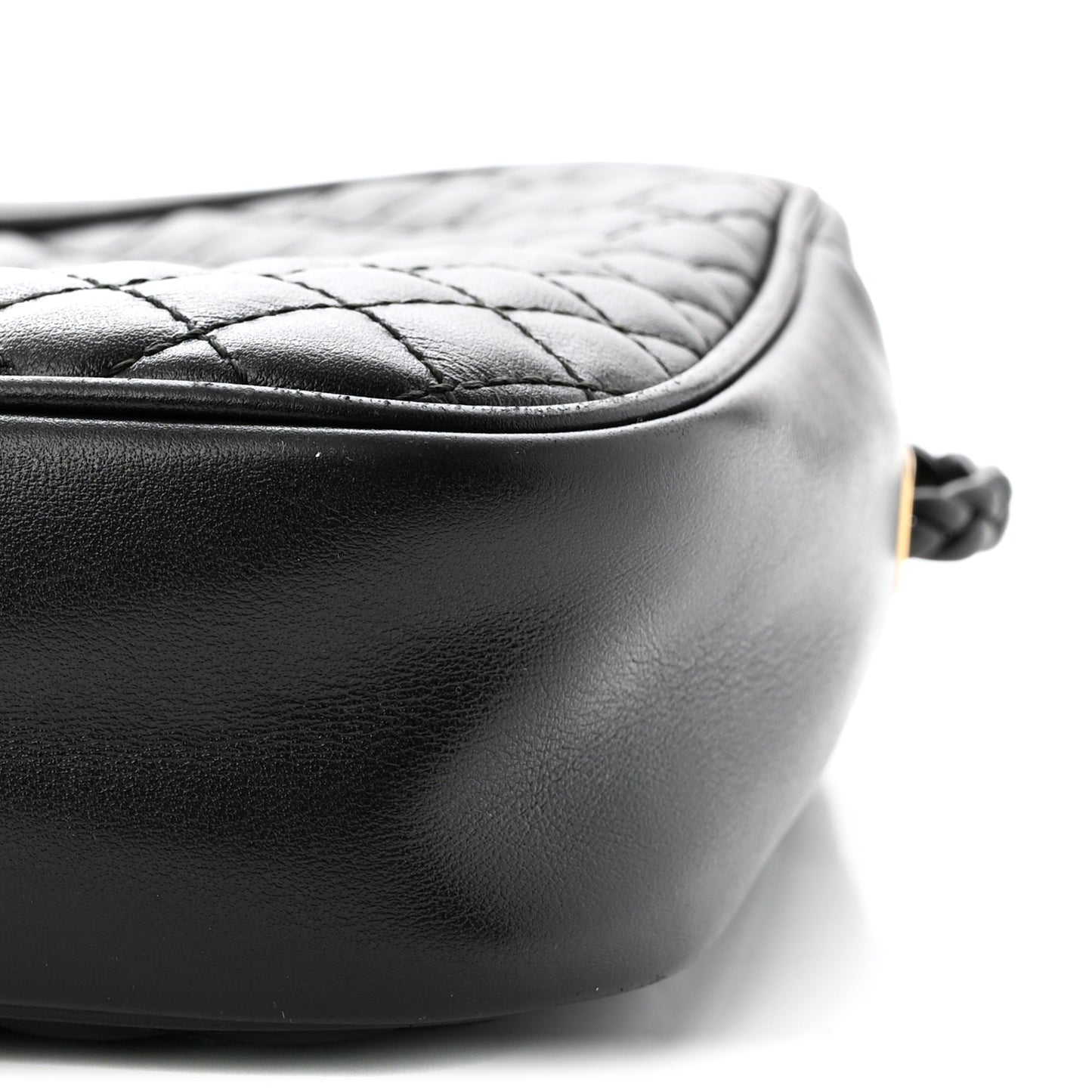 Calfskin Web Trapuntata Small GG Shoulder Bag Black