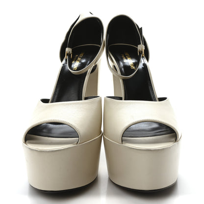 Saint Laurent Goatskin Belfagor Jodie 95 Platform Sandals  41 Pearl 3 of 9
