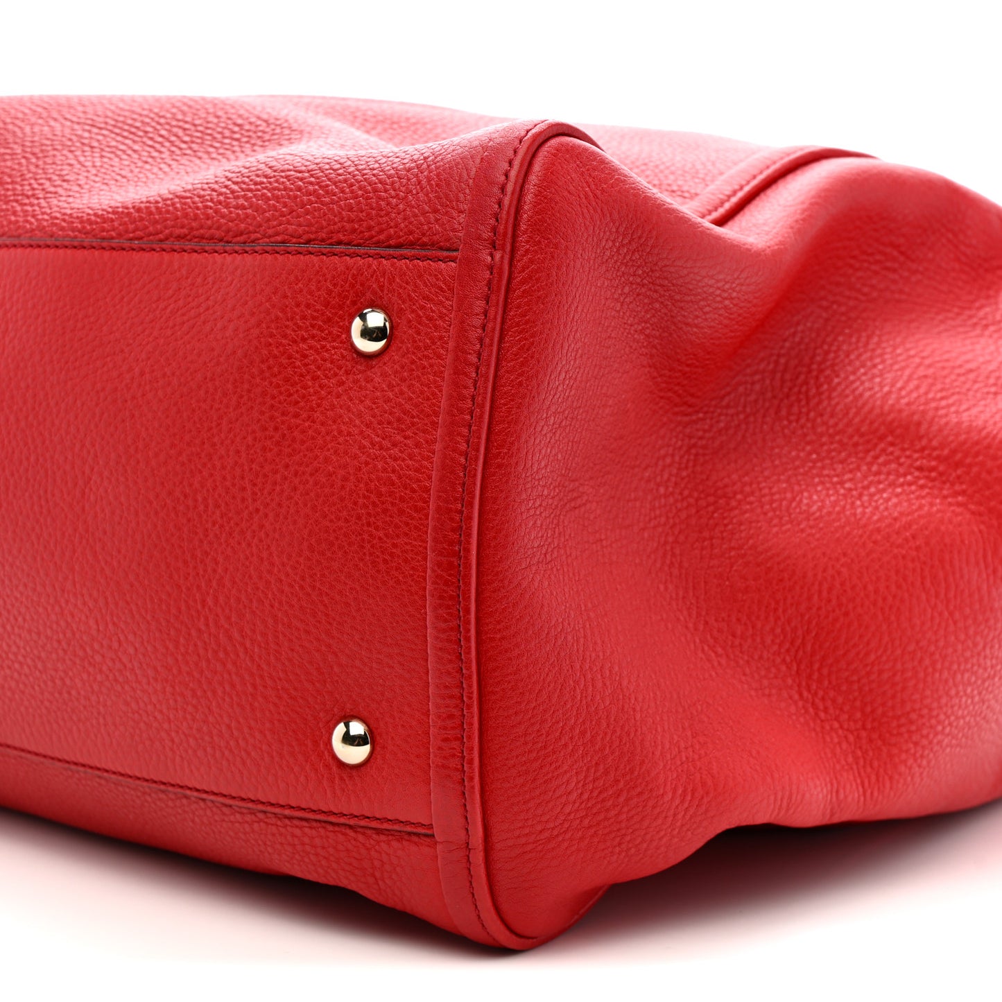Pebbled Calfskin Large Soho Shoulder Bag Red Red