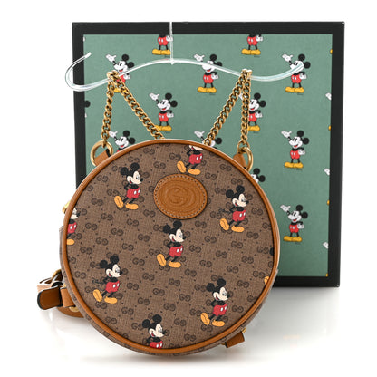 Gucci X DISNEY Mini Vintage GG Supreme Monogram Mickey Mouse Round Backpack Beige Vintage Sun Oil 12 of 12
