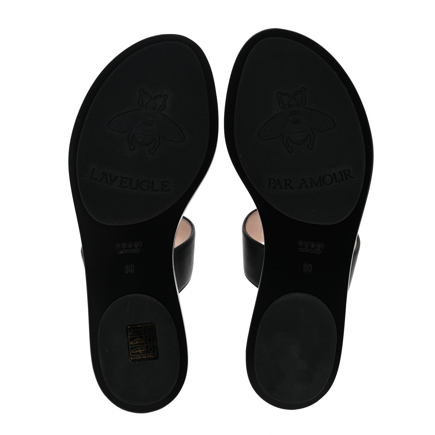 Gucci Calfskin GG Marmont Thong Sandals 38 Black 5 of 8