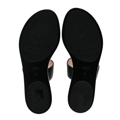 Gucci Calfskin GG Marmont Thong Sandals 38 Black 5 of 8