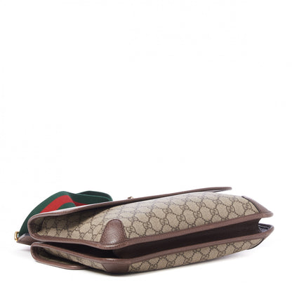 Gucci GG Supreme Monogram Web Neo Vintage Double Flap Messenger Bag Beige New Acero 3 of 7