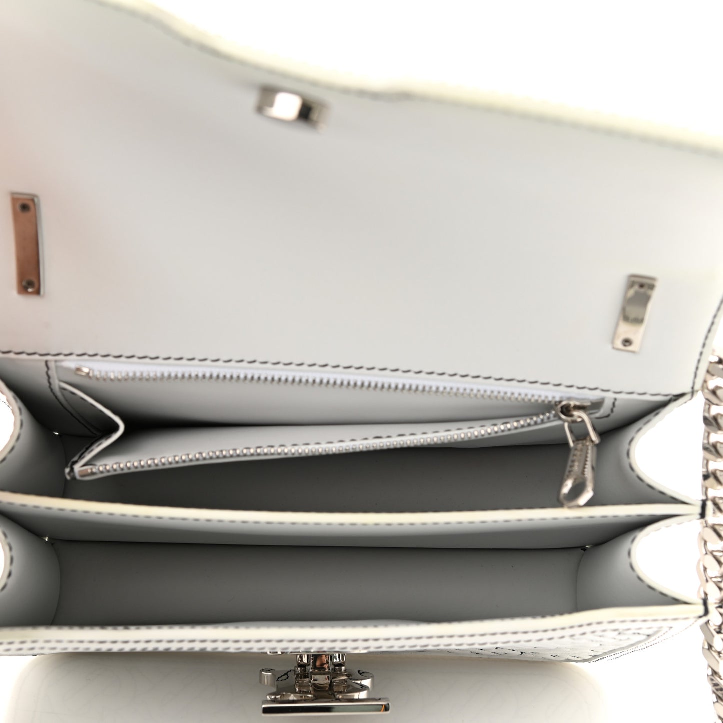 Calfskin Monogram Embossed Small TB Chain Bag Optic White