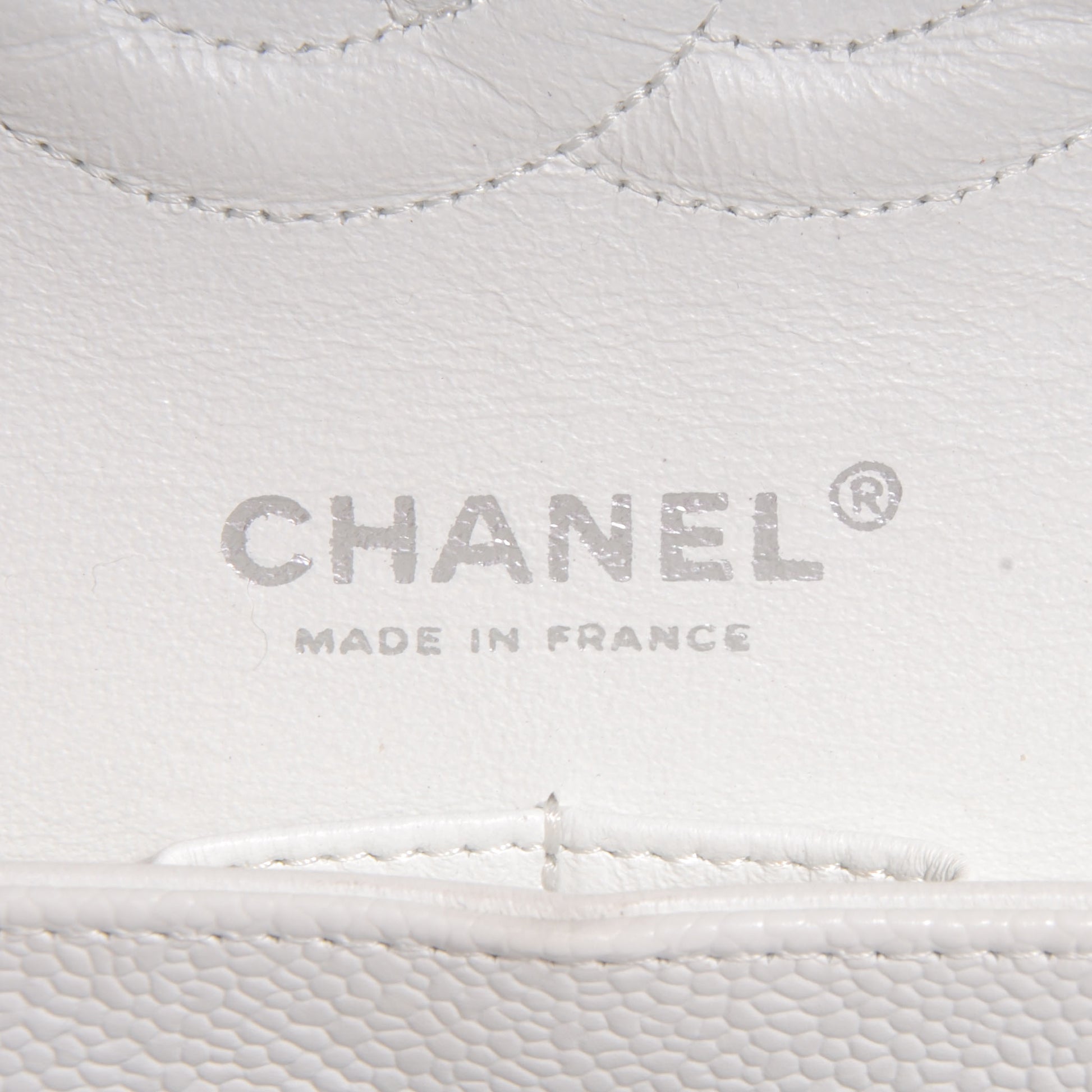 Chanel Caviar Quilted Medium Double Flap White 7 of 9