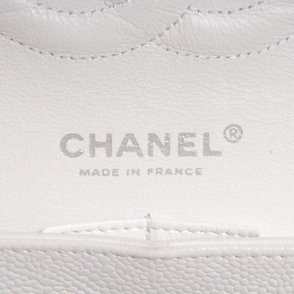 Chanel Caviar Quilted Medium Double Flap White 7 of 9