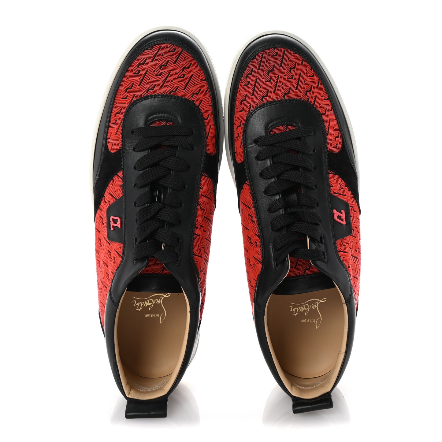 Calfskin Printed Mens Happyrui Techno Flat Sneakers 45 Black Smoothie