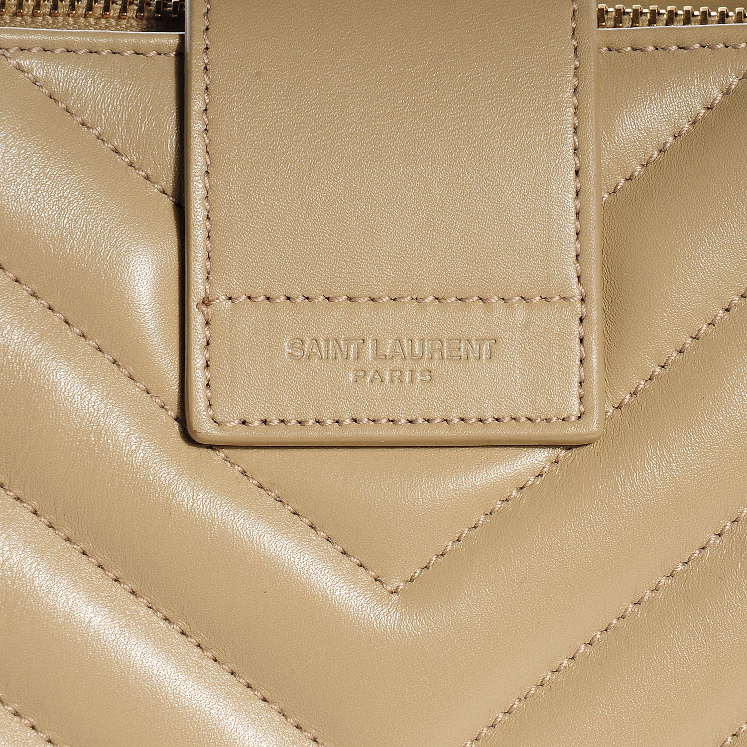 Saint Laurent Matelasse Chevron Cassandre Shopper Dark Beige 9 of 10