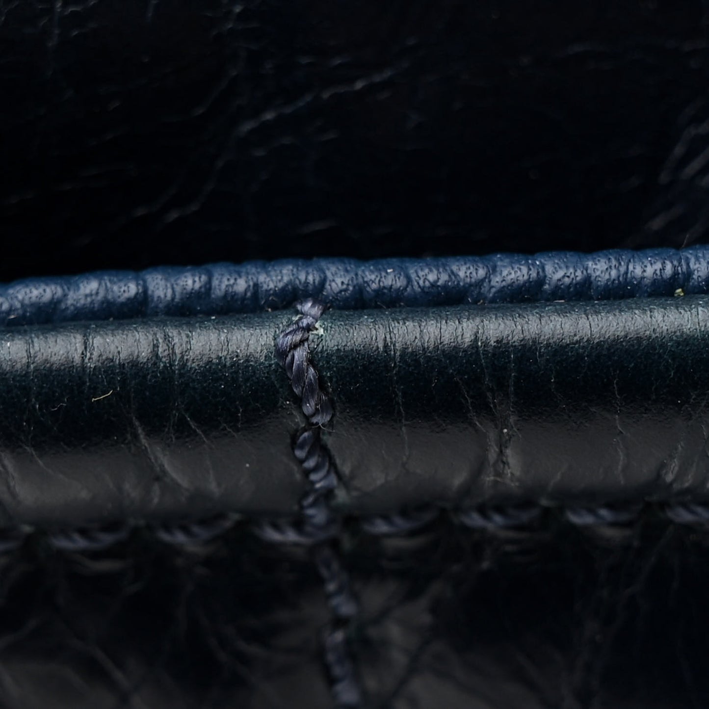 Glazed Calfskin Large Deauville Tote Blue