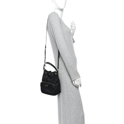 Prada Re-Nylon Duet Drawstring Shoulder Bag Black 2 of 10