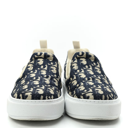 Christian Dior Canvas Oblique Embroidered Womens Solar Slip On Sneakers 39.5 Deep Blue 2 of 10