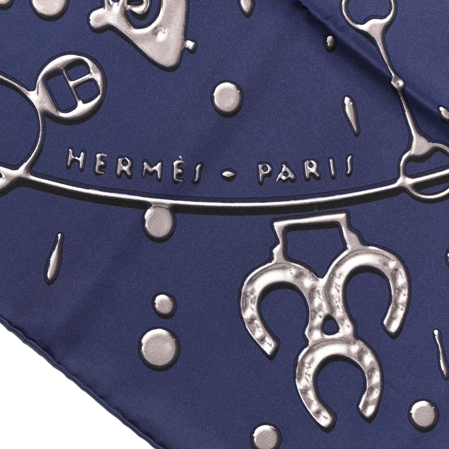 Hermes Silk Cheval Fusion Scarf 90 Marine Gris Argent 2 of 5